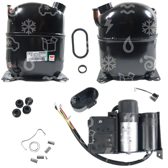 Verdichter Aspera Embraco NJ9232GK, MBP - R404A, R507, R452A, 230V, 50Hz