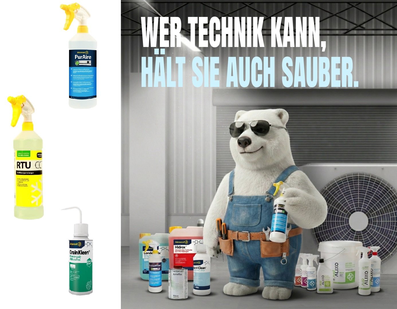 Reinigungs-Set Advanced für Kälte- und Klimaanlagen – gewerbliche Anlagen (mittelgroße Systeme)