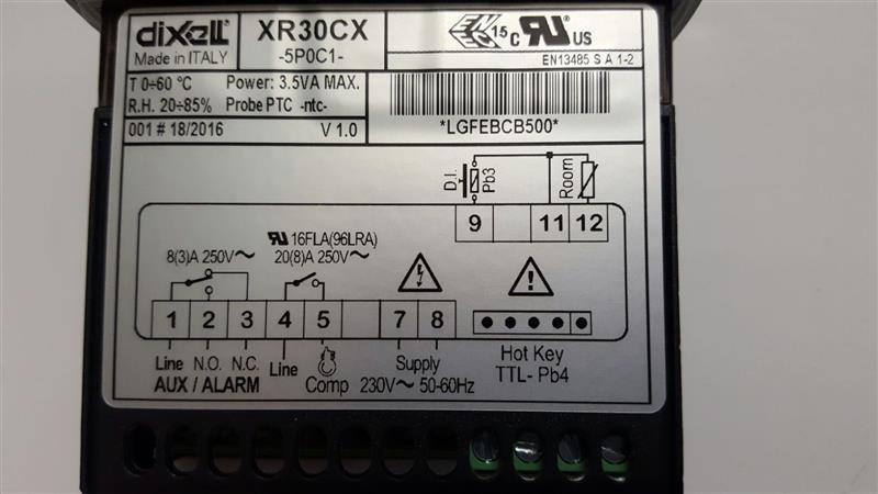 Kühlstellenregler Dixell / Copeland XR30CX 5P0C1, 20 A, 230 V