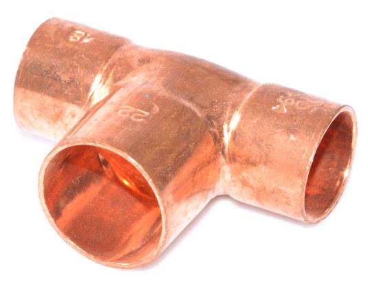 Kupfer T-Stück reduziert i/i/i 18-22-18 mm, 5130