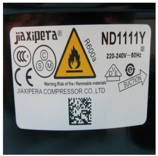 Kompressor JIAXIPERA ND1111Y, R600a, 220-240V - nicht lieferbar, ersetzt durch Nachfolger