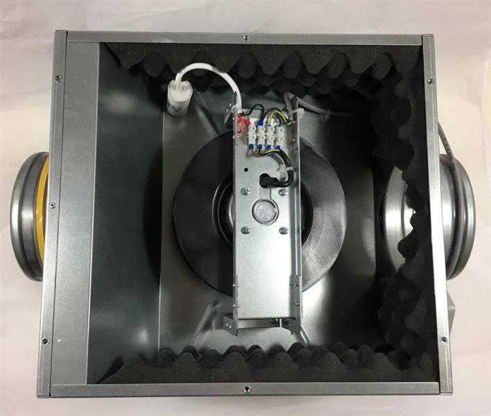 Radialrohrventilator KSB 150, 435 m3/h, flüsterleise, mit schall- und wärmeisoliertem Gehäuse