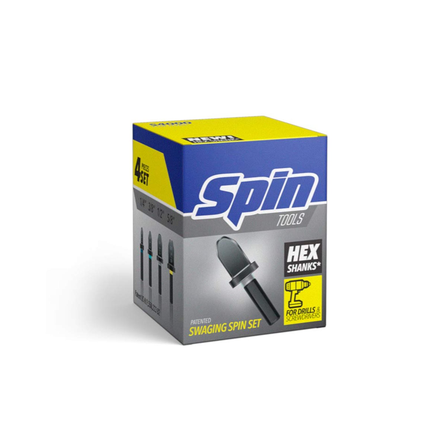 Spin Tools S4000 Drehspinn-Set, 4-teilig, 1/4, 3/8, 1/2, 5/8 Zoll