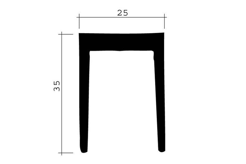 Gummidichtung schwarz 1m (25x35)