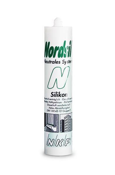 NORDSIL N Hellgrau 310 ml, Einkomponenten-Silikondichtstoff für den Kühlhausbau (elastisch bleibender neutralhärtender)