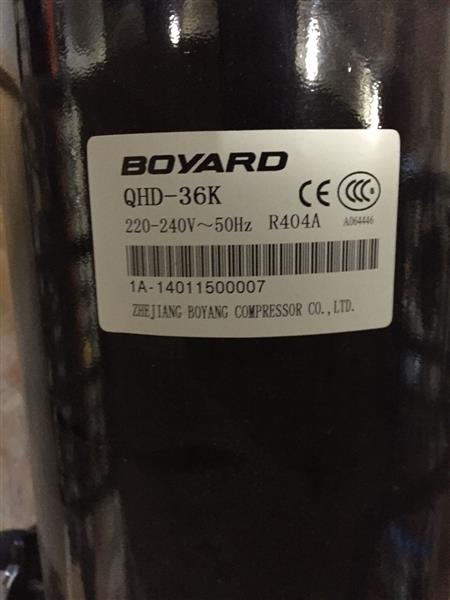 Rotationskompressor BOYARD, QHD-36K, horizontal, R404A, 220 - 240V, 50 Hz