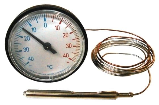Kapillarthermometer, - 40 / +40°C, D = 52 mm, Sonde 1,5 m