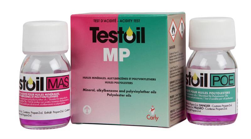 Säuretester Kits: 1 TESTOIL MAS + 1 TESTOIL POE Testoil-MP, 2 Flaschen 30 ml