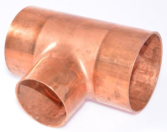 Kupfer T-Stück reduziert i/i/i 76-54-76 mm