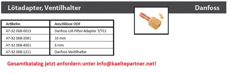 Filteradapter für Expansionsventile Danfoss T/TE2