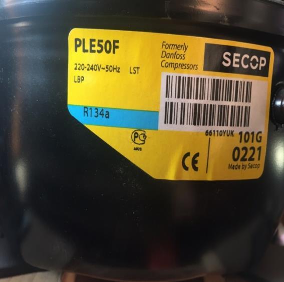 Kompressor Danfoss Secop PLE50F, LBP - R134a, 220-240V, 50Hz, 101G0221 - nicht lieferbar, ersetzt durch Nachfolger