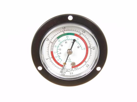 Manometer Hochdruck, Anschluss hinten 1/4" SAE, R134a, R22, 1-35 Bar