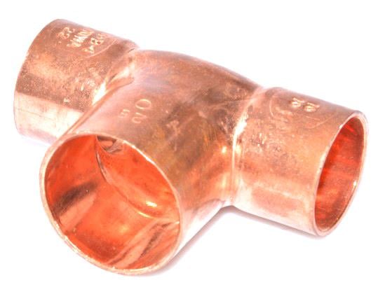 Kupfer T-Stück reduziert i/i/i 22-28-22 mm, 5130