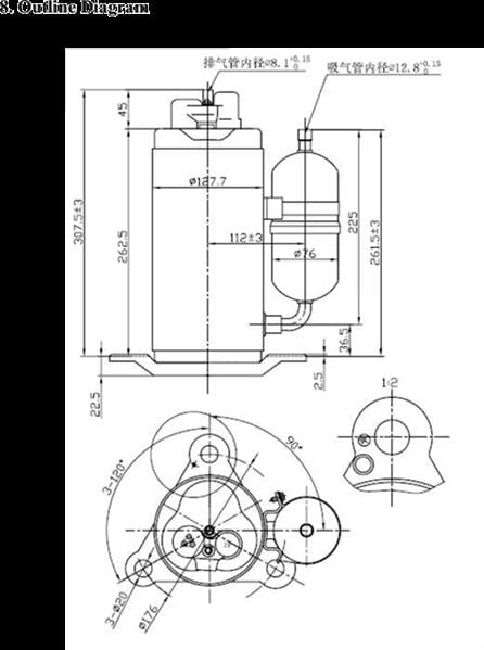 Rotationskompressor BOYARD, QXC-19K, vertikal, R407C, 220-240V/50 Hz, 10268 Btu/h