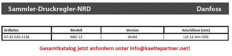 Sammlerdruckregler Danfoss NRD 12, Löt Durchgang 12 mm ODF