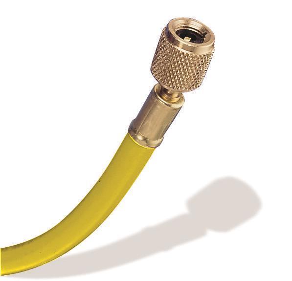 Mastercool Hochdruckschlauch 180 Cm – Gelb, Mit Manuellem Absperrventil, 1/4 SAE, Für Profi-Werkzeuge