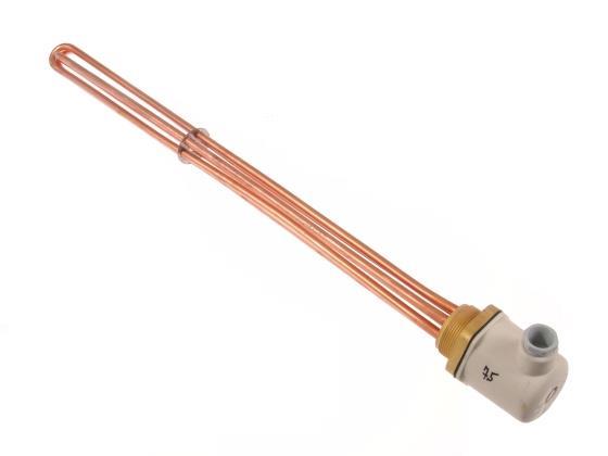 Heizkörper elektrisch CU - 7500W, 400V, L=610 mm, Kupferheizstab mit drei Roh