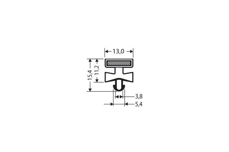 Eindrückprofil PVC grau L = 2,5 m mit Magnet M18