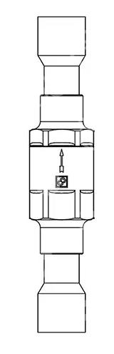Rückschlagventil Castel 3132/7, Lot in Durchgangsform, 22 mm ODS, KV 5 m3/h,