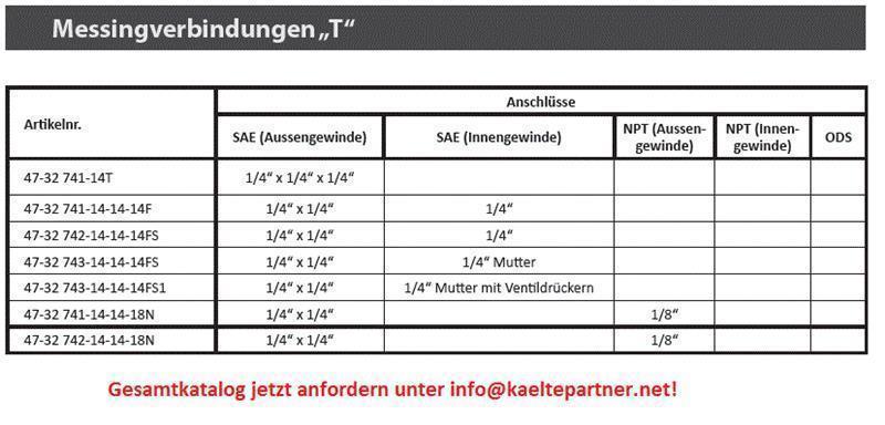 T-Stück für Kältemittelleitung 1/4"