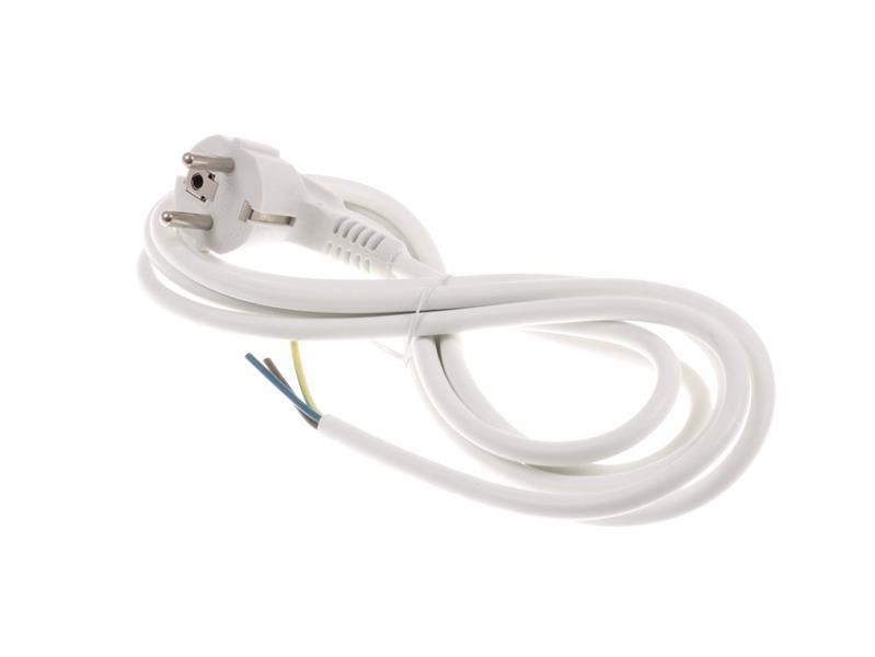 Zulieferkabel, flexibel, PVC, L = 2 m, 3x1 mm2, weiss, abgewinkelter Stecker