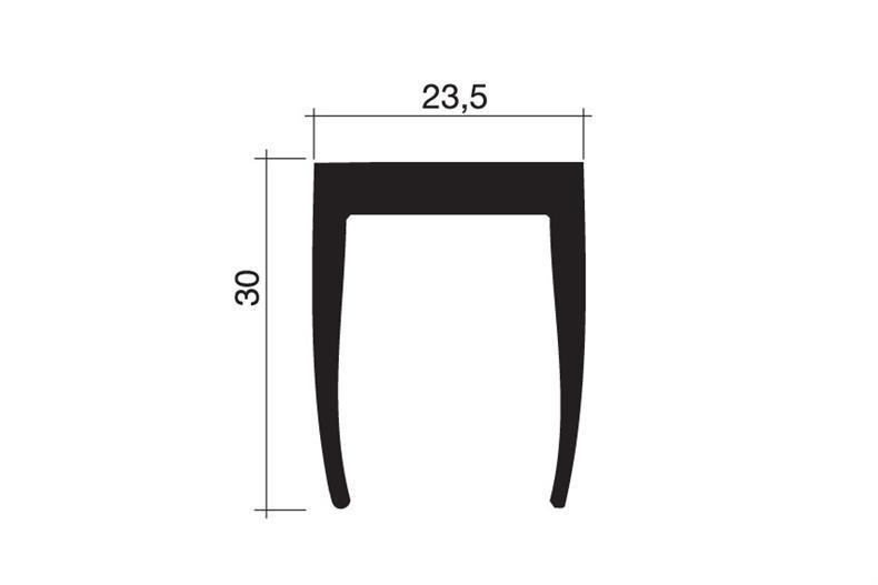 Gummidichtung schwarz 1m (23,5x30)