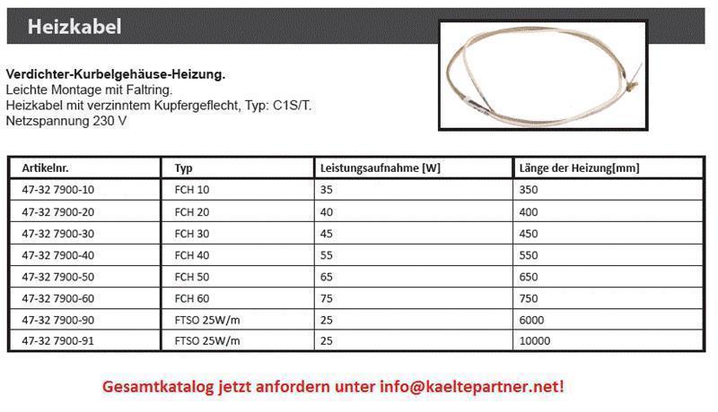 Ölsumpfheizung universal, Leistung 35 W, d min./ max=120 / 175 mm