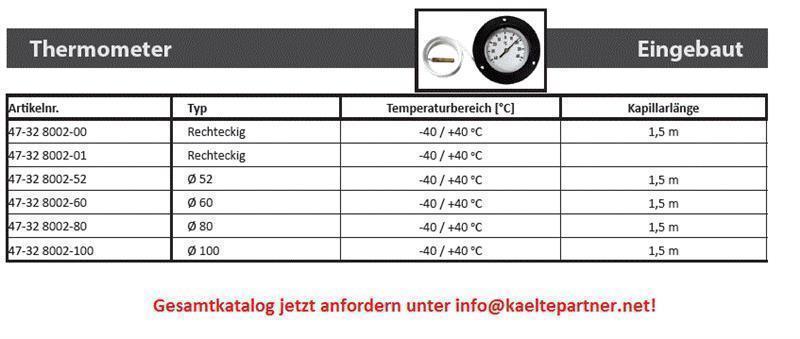 Kapillarthermometer, - 40 / +40° C, rechteckig