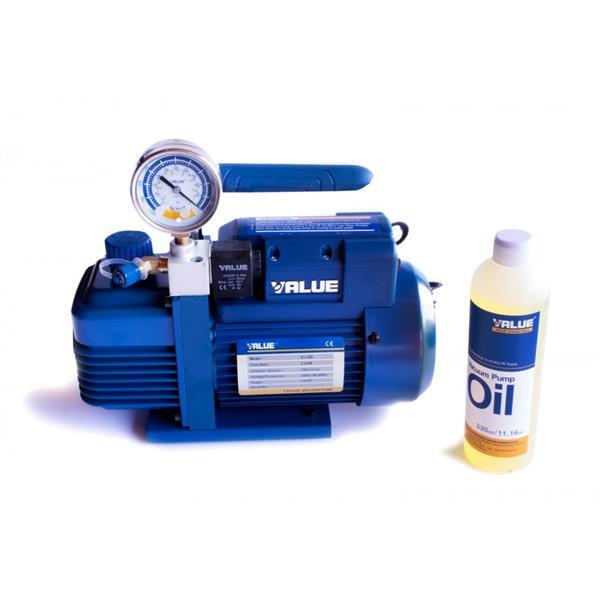 Einstufige Vakuumpumpe 51 l/min, V-I120SV, mit Magnetventil und Vakuummeter