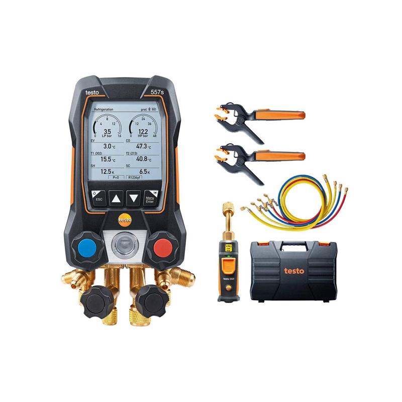 testo 557s Wärmepumpen Set - Smarte digitale Monteurhilfe mit 4-Wege Ventilblock