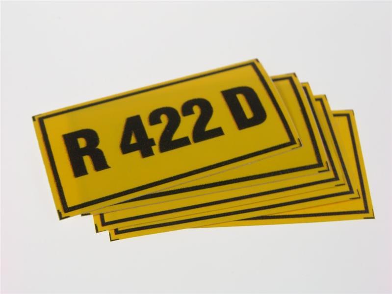 Aufkleber für Kältemittel R422D