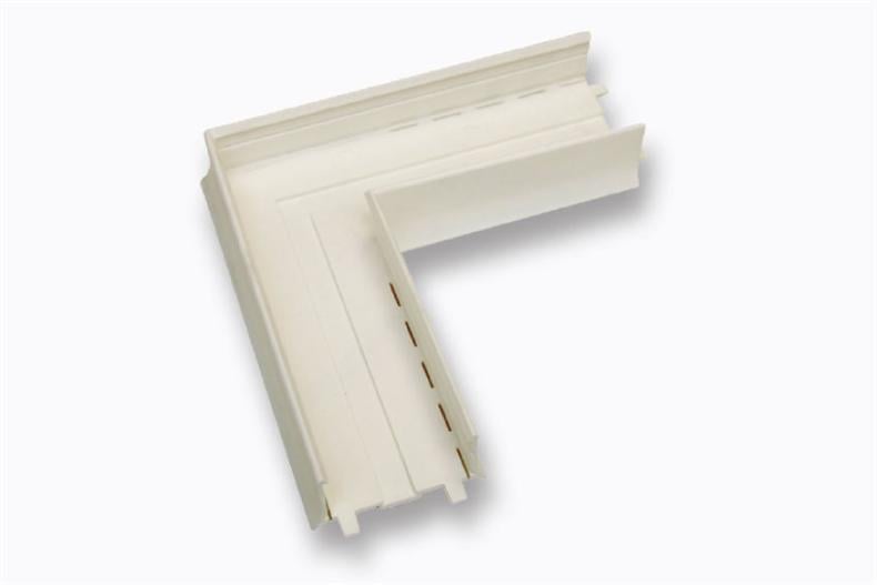 Eckstück 90°C PVC für U-80 - RAL 9002  L=220 mm H=45 mm
