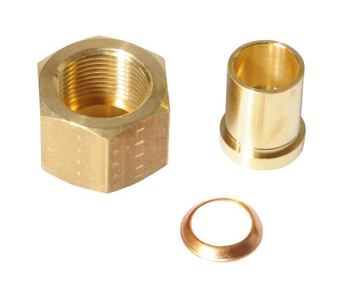 Messingadapter mit Mutter 3/4" SAE x 18 mm ODS