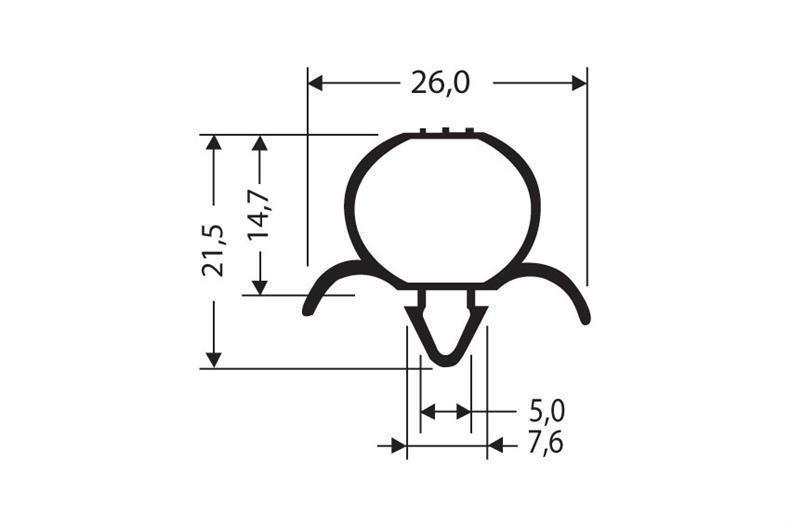 Eindrückprofil PVC schwarz L = 2,5 m