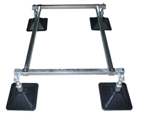 Flachdachkonsole 1000x1300 mm, Gesamtlänge 1450 - 1670 mm, Traglast 700 kg, 4 Füße