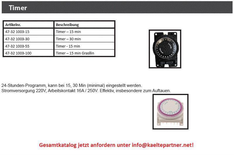 Zeitschaltuhr Universal 15 min, 220-240V, 50Hz