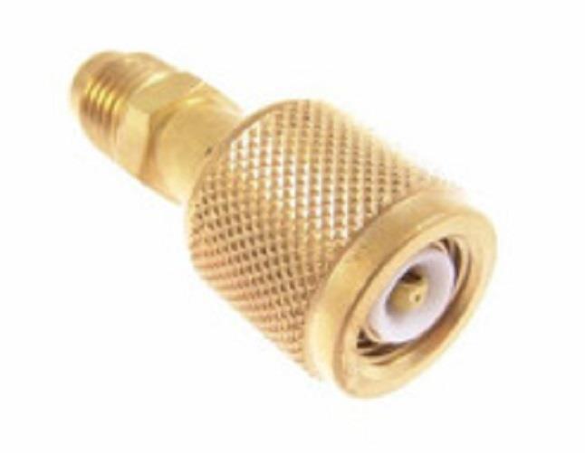 Adapter gerade 1/2" - 20 UNF x 1/4" SAE, R410a mit Ventil