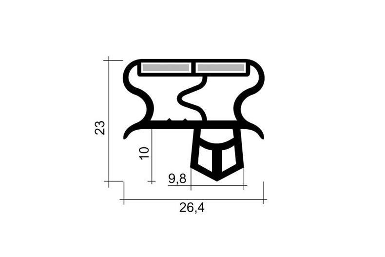 Eindrückprofil PVC weiß L = 2,5 m mit Magnet