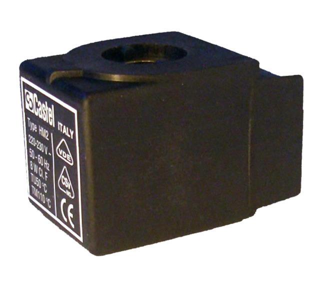 Spule für Magnetventil Castel, 9300/RA2, HF2, 8W, 24Vac, 50/60Hz Nachfolger für HM2, 9100/RA2, 8 W