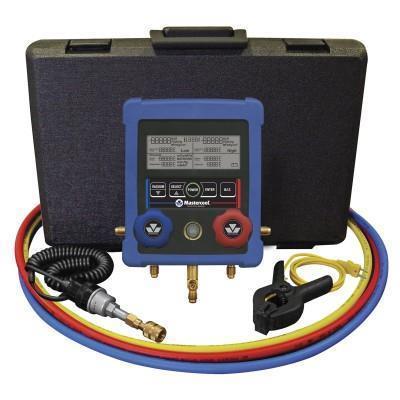 Digitale 2-Wege Monteurhilfe Set für alle Kältemittel inkl. R32, R134a, R410A, R290, R600, R404A, R407F in Koffer, Mastercool 99661-A