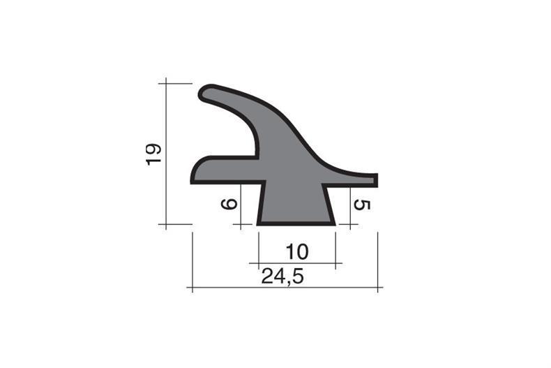 Moosgummidichtung schwarz 1m (24,5x19)