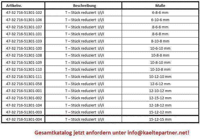 Kupfer T-Stück reduziert i/i/i 8/6/8 mm