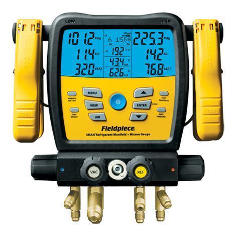 Drahtlose SMAN-Kältemittel-Monteurhilfe mit 4 Anschlüssen und Mikrometer-Messgerät SM480V FIELDPIECE