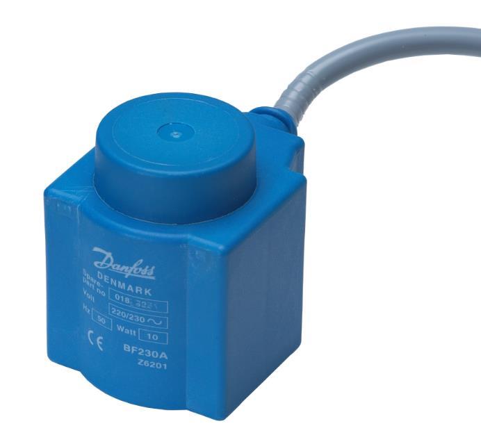 Danfoss EVR Ventilspule, BF024CS, 24 V AC, 50/60 Hz, 1 m Kabel, 13/11W, IP67