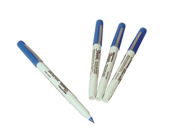 Markierstift blau  extra feine Spitze