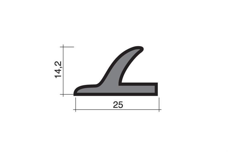 Moosgummidichtung schwarz 1m (25x14,2)