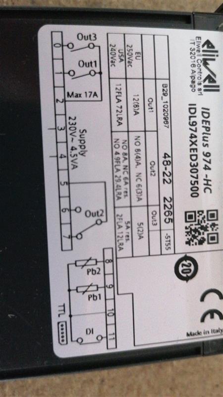 Kühlstellenregler Eliwell IDPlus 974, 230V  IDL974XED307500