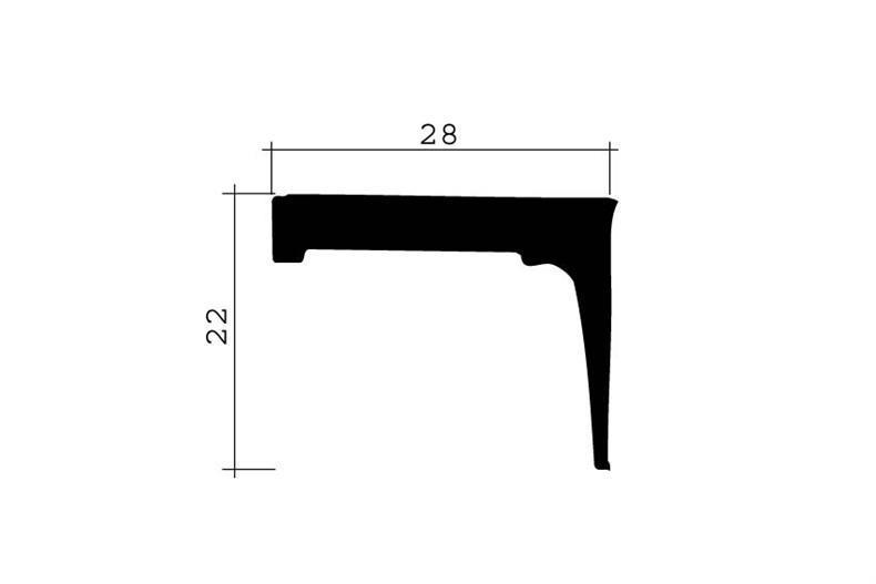 Gummidichtung schwarz 1m (22x28)