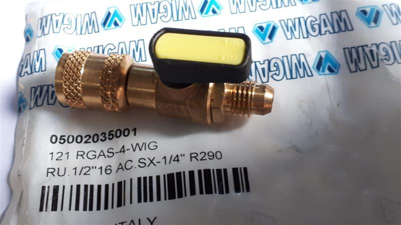 Flaschenadapter für R290 1/2''-16 ACME SX 1/4'' SAE