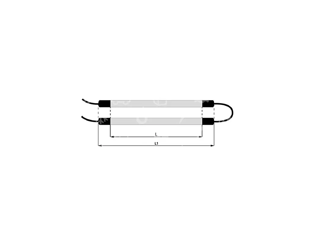 Heizkörper für Verdampfer 2x330 W, 230 V, 2x d=8,5 mm, L=1070/1145 mm